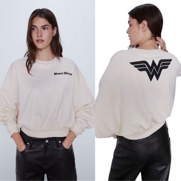 Zara DC Comics Special Edition Wonder Woman Cropped Sweatshirt S - Picture 1 of 7